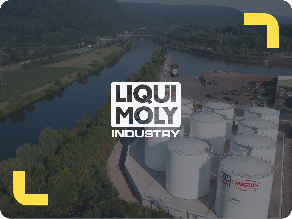 LIQUI MOLY production plant with storage tanks along the river